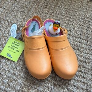 Orange Mules with Nurse Duck Charm